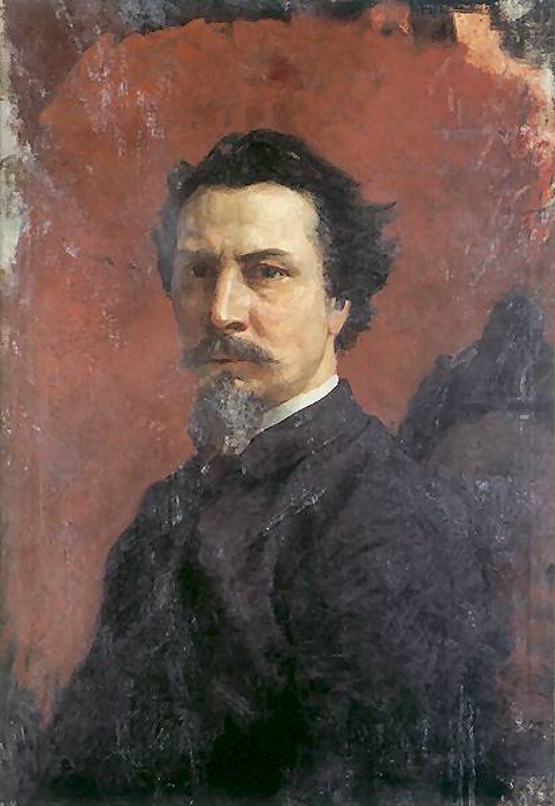 Henryk Siemiradzki, Autoportret nieukończony, po 1876, zbiory cyfrowe MNK